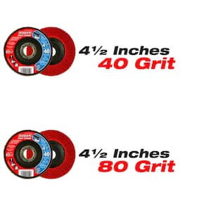 4-1/2 in. Steel Demon Flap Disc Type 29-Grit to 40-Grit and 80-Grit Conical (2-Pack)
