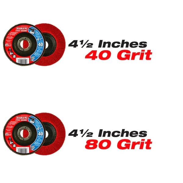 DIABLO 4-1/2 in. Steel Demon Flap Disc Type 29-Grit to 40-Grit and 80-Grit Conical (2-Pack)
