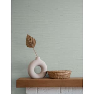 Seaglass Seahaven Rush Cloth Unpasted Embossed Vinyl Wallpaper Roll 60.75 sq. ft.