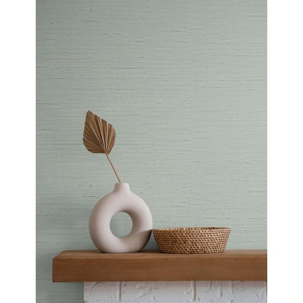 Seaglass Seahaven Rush Cloth Unpasted Embossed Vinyl Wallpaper Roll 60.75 sq. ft.