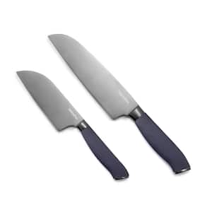 7 in. and 5 in. Titanium Partial Tang Japanese Style Santoku Knives 2-piece set