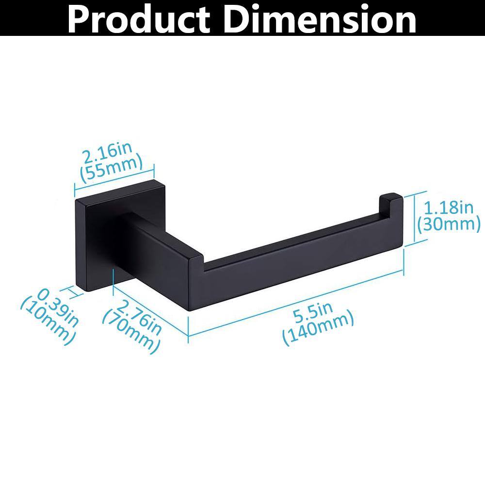 Matte Black Stainless Steel Wall Mounted Toilet Paper Holder, 2 Pack