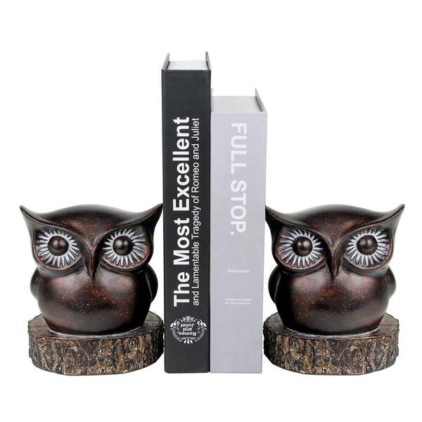 5"D x 6"W x 7"H Owl Decorative Bookends,Unique Heavy Duty Shelf Holders with Anti-Slip Base for Home/Office