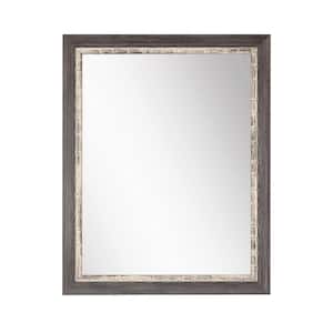 Medium Square Weathered Gray/Blue Contemporary Mirror (32 in. H x 32 in. W)
