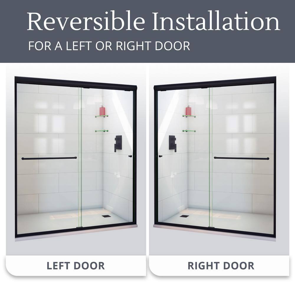 Chrome Semi-Frameless Sliding Shower Door with Clear Glass