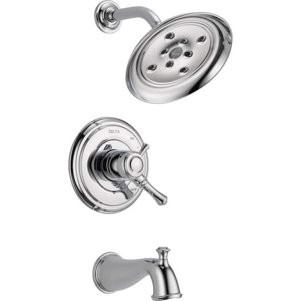 Delta Cassidy 1-Handle H2Okinetic Tub and Shower Faucet Trim Kit Only in Chrome (Valve Not Included)