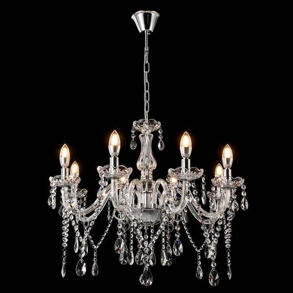 OUKANING 20 in. Silver 12-Light Luxury Raindrop Classic Empire
