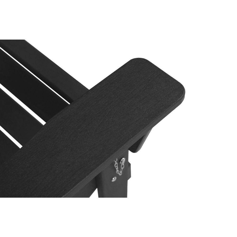 Close-up detail of the slatted backrest of the chair.