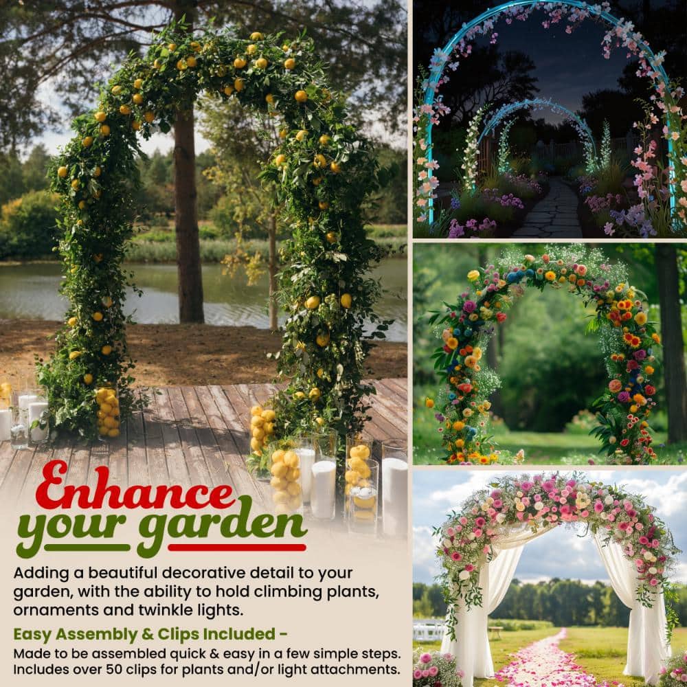 Black Metal Garden Arch Arbor for Climbing Plants