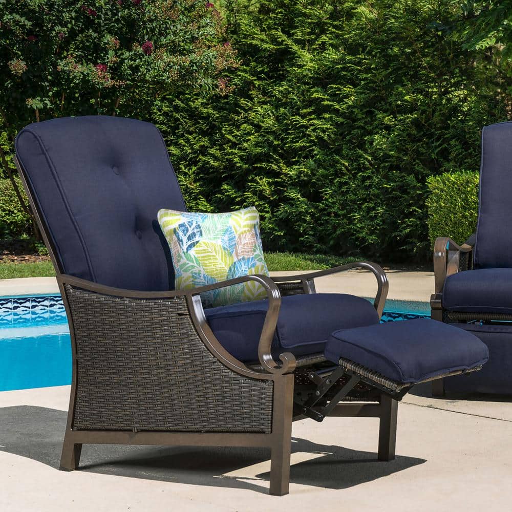 Hanover Green and Blue Palm Indoor/Outdoor Square Throw Pillows, Set of 2