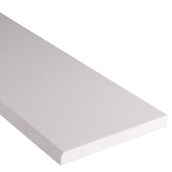 MSI White Single Beveled 6 in. x 54 in. Polished Engineered Marble Threshold Tile (18 lin. ft. /Case)