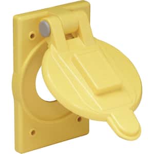 Polycarbonate Weatherproof Cover fits 15 Amp, 20 Amp and 30 Amp Single Receptacles, Yellow