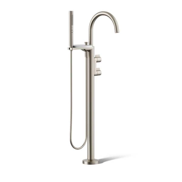 KOHLER Components Single-Handle Claw Foot Tub Faucet with Handshower in Brushed Nickel