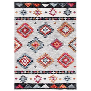 Adirondack Gray/Red 6 ft. x 9 ft. Western Ikat Area Rug