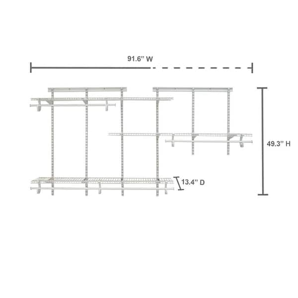 ClosetMaid 881000 ShelfTrack 7-ft to 10-ft Wide Closet Organizer Kit