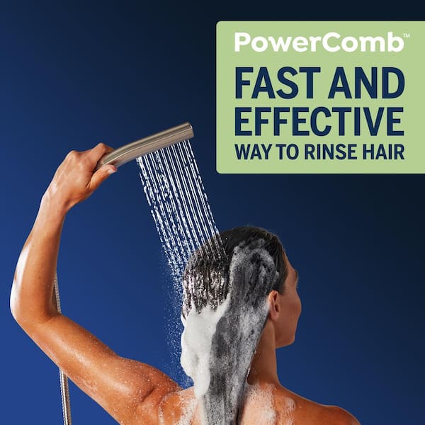 12-spray 5 in. High PressureDual Shower Head and Handheld Shower Head in Brushed Nickel 12-spray 5 in. High PressureDual Shower Head and Handheld Shower Head in Brushed Nickel