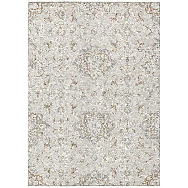 Chantille Machine Washable Indoor/Outdoor Abstract ACN3077 Ivory 10 ft. x 14 ft. Area Rug