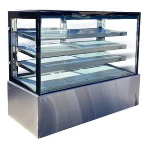 71 in. 27 cu. ft. Commercial Bakery Display Case Sliding 2-Door Glass Front Refrigerator in Stainless Steel