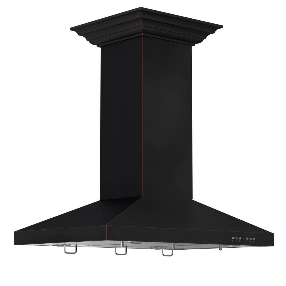 36 in. 400 CFM Convertible Island Mount Range Hood in Oil-Rubbed Bronze