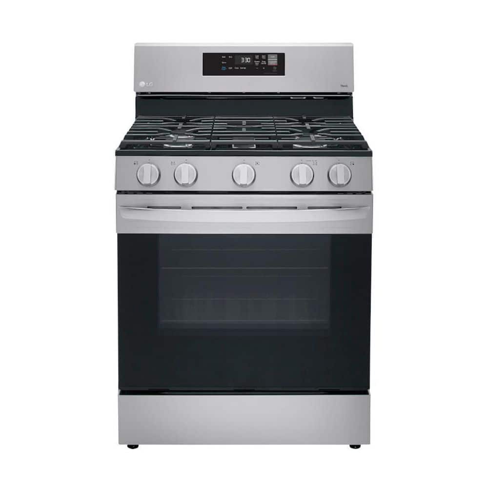 LG Electronics 30 in. 5.8 cu.ft. Smart Single Oven Gas Range with EasyClean, Wi-Fi Enabled in. Stainless Steel, Silver