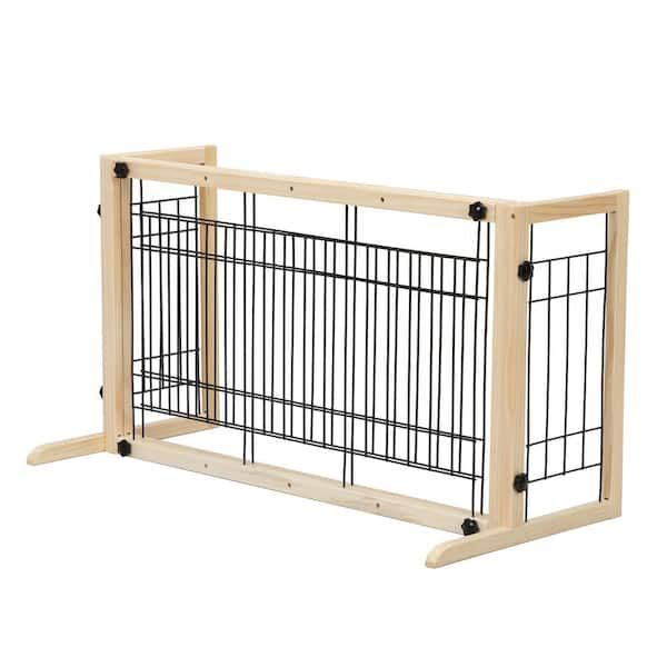 Tidoin 21 in. Light Wood Dog Pens Pet Fence Fence-YD-005 - The Home Depot