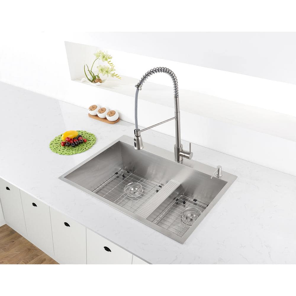 33-Inch Stainless Steel Double Bowl Topmount Kitchen Sink