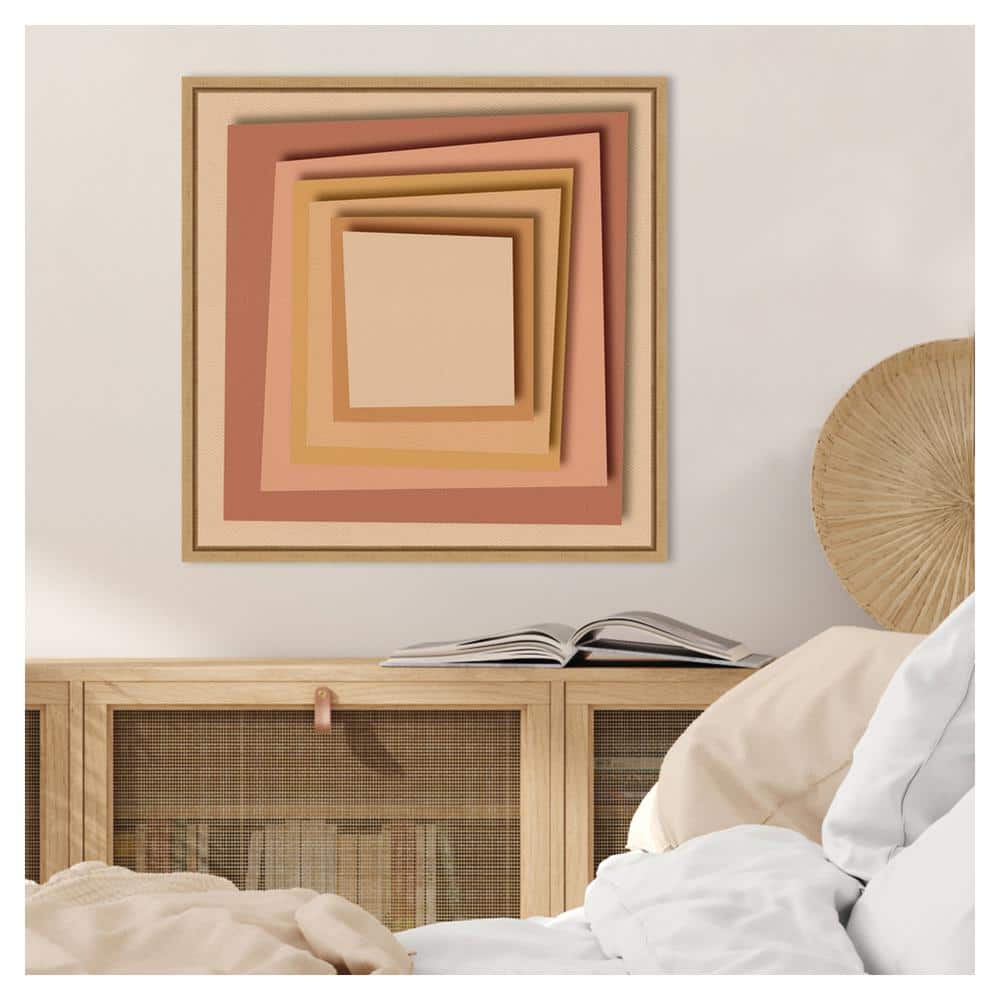Regina Morre Abstract Earthy Tones Canvas Wall Art with Maple Frame