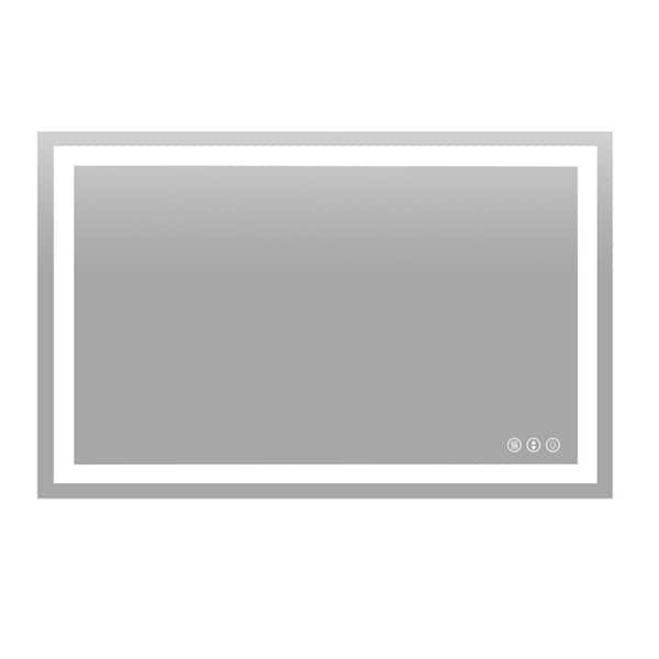 48 in. W x 32 in. H Rectangular Tempered Glass Frameless Anti-Fog Dimmable Wall Mounted Bathroom Vanity Mirror