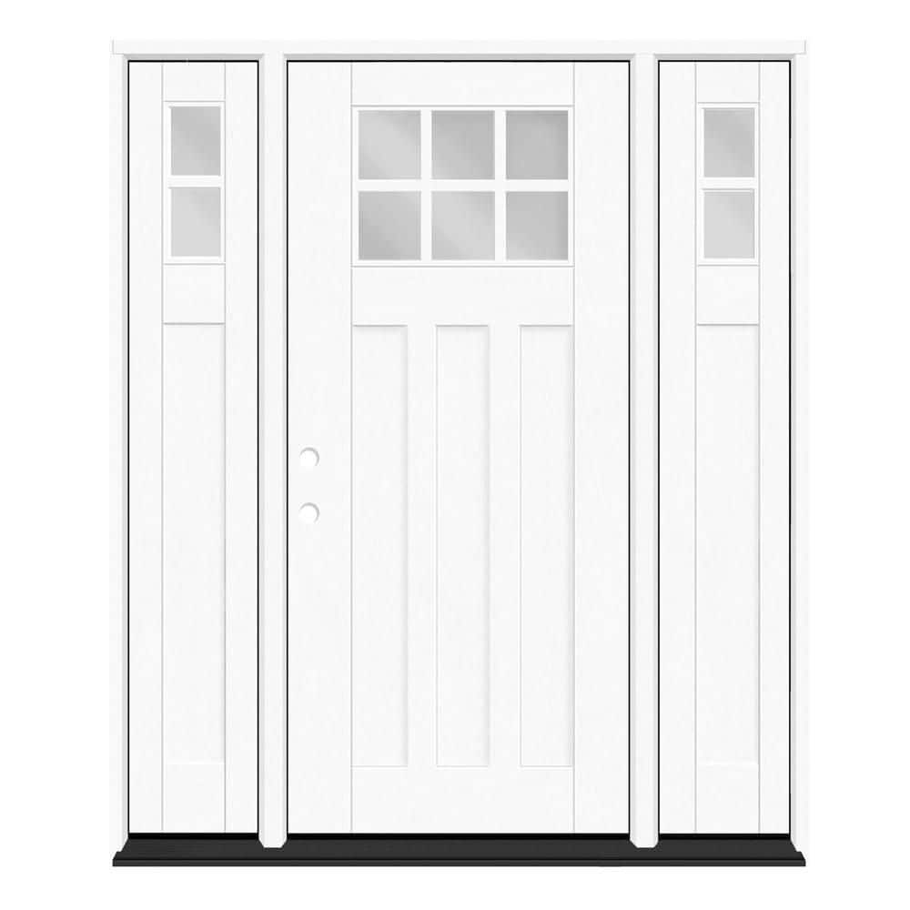 "Regency 64 in. x 80 in. 6L Toplite Clear Glass RHIS Unfinished Fiberglass Prehung Front Door with 12"" SLs 4-9/16"" Jamb" price history on PriceWatchPro