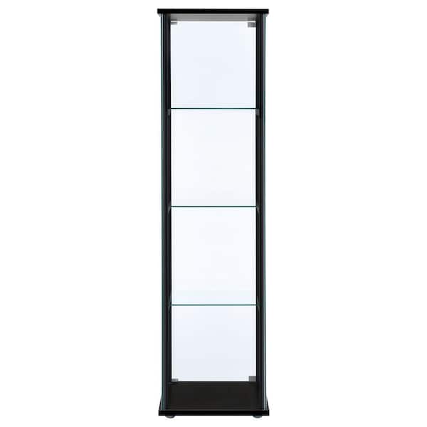 Coaster 4 Shelf Glass Curio Cabinet Black and Clear 950171