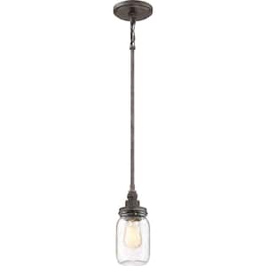 Squire 1-Light Rustic Black Mini Pendant