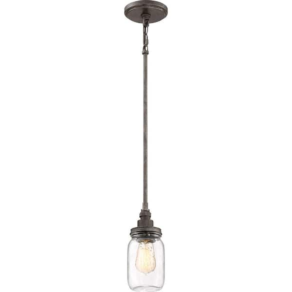 Quoizel Squire 1-Light Rustic Black Mini Pendant