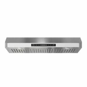 36 in. 900 CFM Ducted Under Cabinet Range Hood in Stainless Steel 4-Speed Gesture Sensing and Touch Control Panel