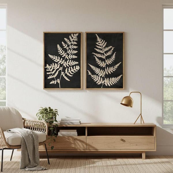 Vintage Fern Botanical Framed Wall Art 24 in. x 16 in. LINBQ279