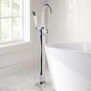 Farrington Single-Handle Freestanding Floor Mount Tub Faucet with Handheld Handshower in Chrome