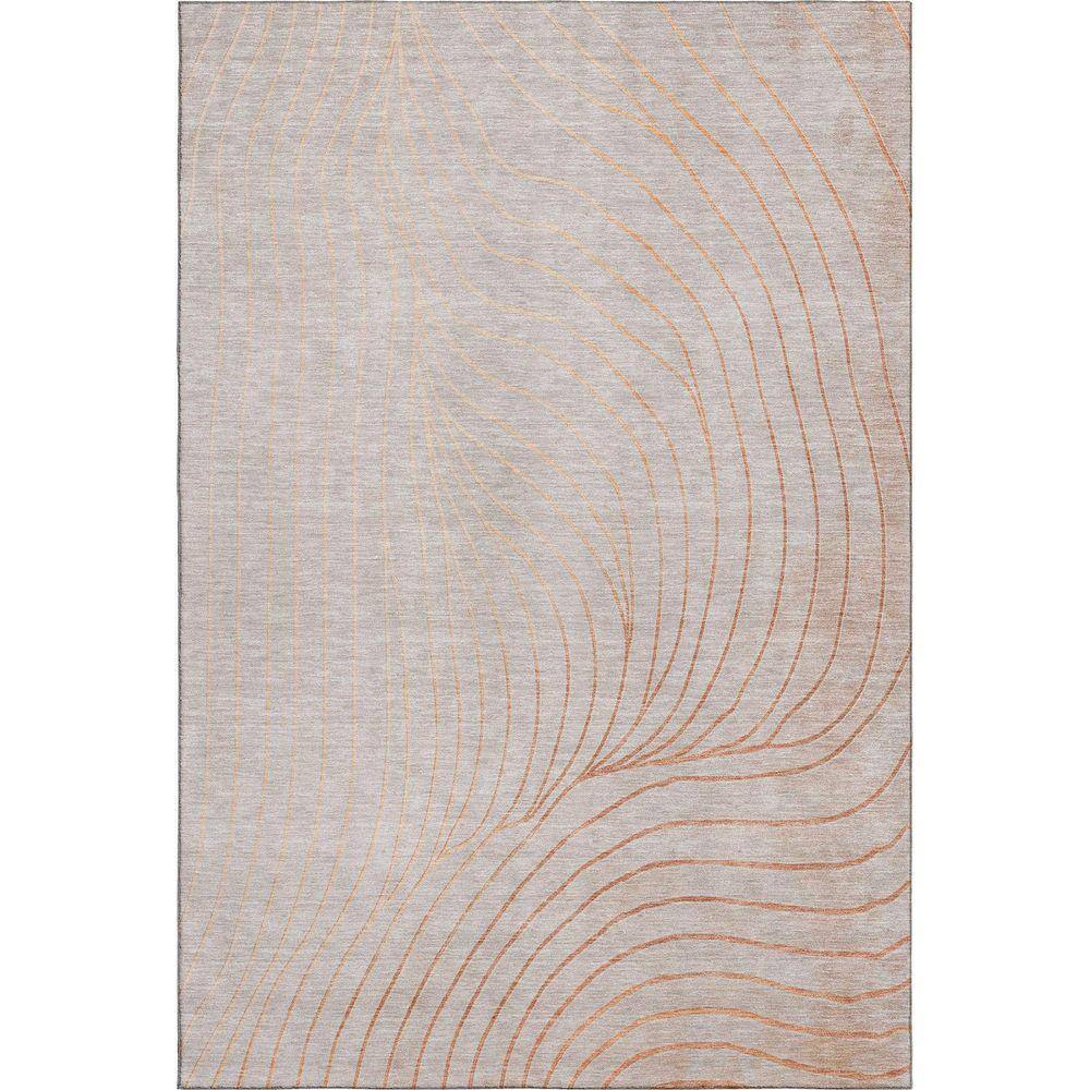 Addison Rugs Mayfield Premium Machine Washable Abstract AMF2107 Copper ...