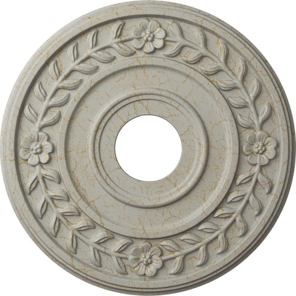 1 in. x 16-1/4 in. x 16-1/4 in. Polyurethane Wreath Ceiling Medallion, Pot of Cream Crackle price history on PriceWatchPro
