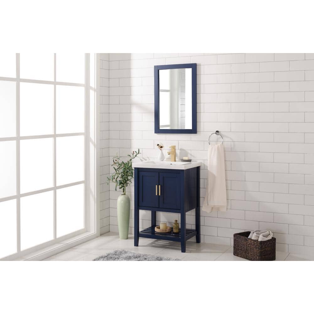 24" Blue Poplar and MDF Freestanding Sink Vanity