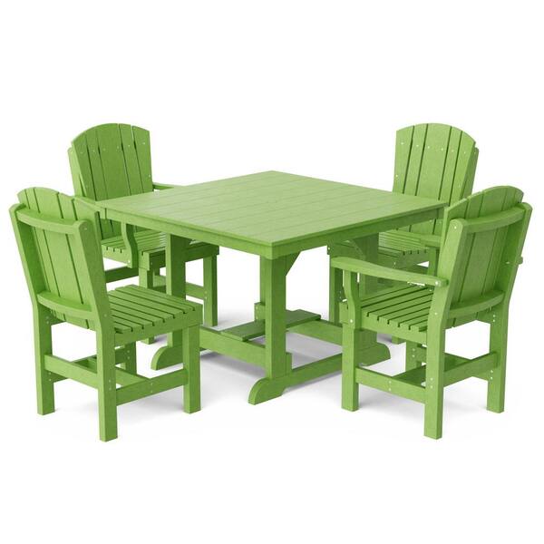 Wildridge Heritage Lime Green 5-Piece Plastic Outdoor Patio Dining Set