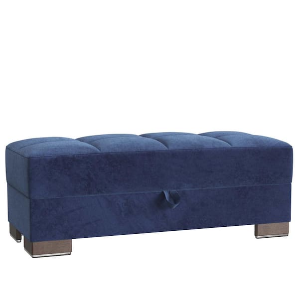Ottomanson Basics Air Collection Blue Ottoman With Storage