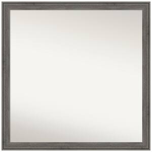 Regis Barnwood Grey Narrow 28.5 in. x 28.5 in. Non-Beveled Classic Square Wood Framed Wall Mirror in Gray