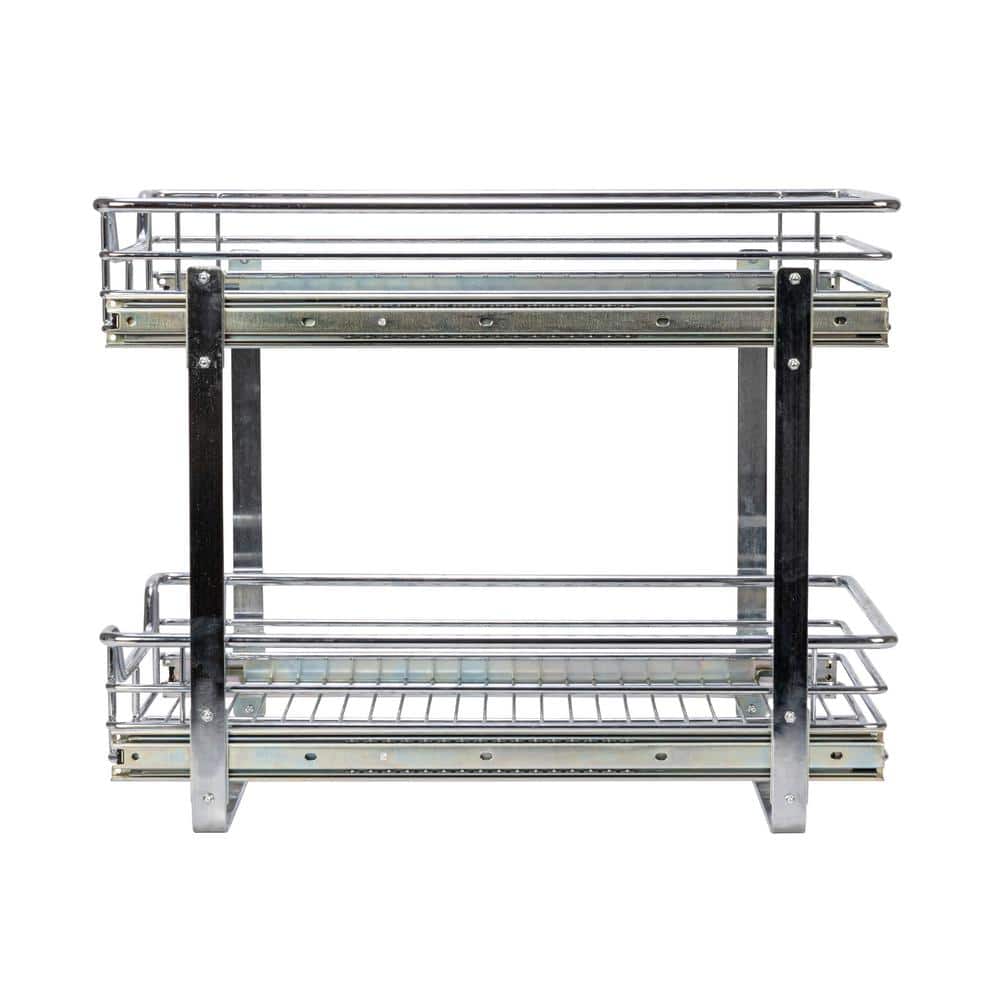 Chrome Dual-Tier Pull-Out Cabinet Organizer