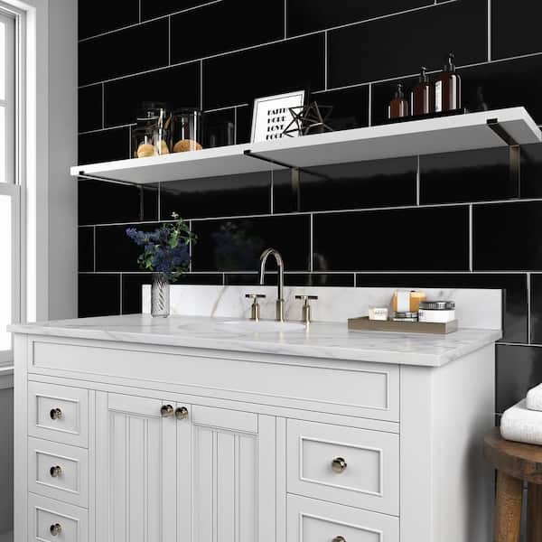 Restore Black 8 in. x 24 in. Glazed Ceramic Wall Tile (13.3 sq. ft./Case)