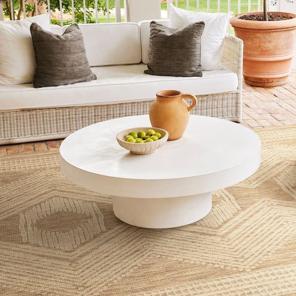 Light Brown 9.6 ft. x 12 ft. Iris Totem Flatweave Outdoor Area Rug