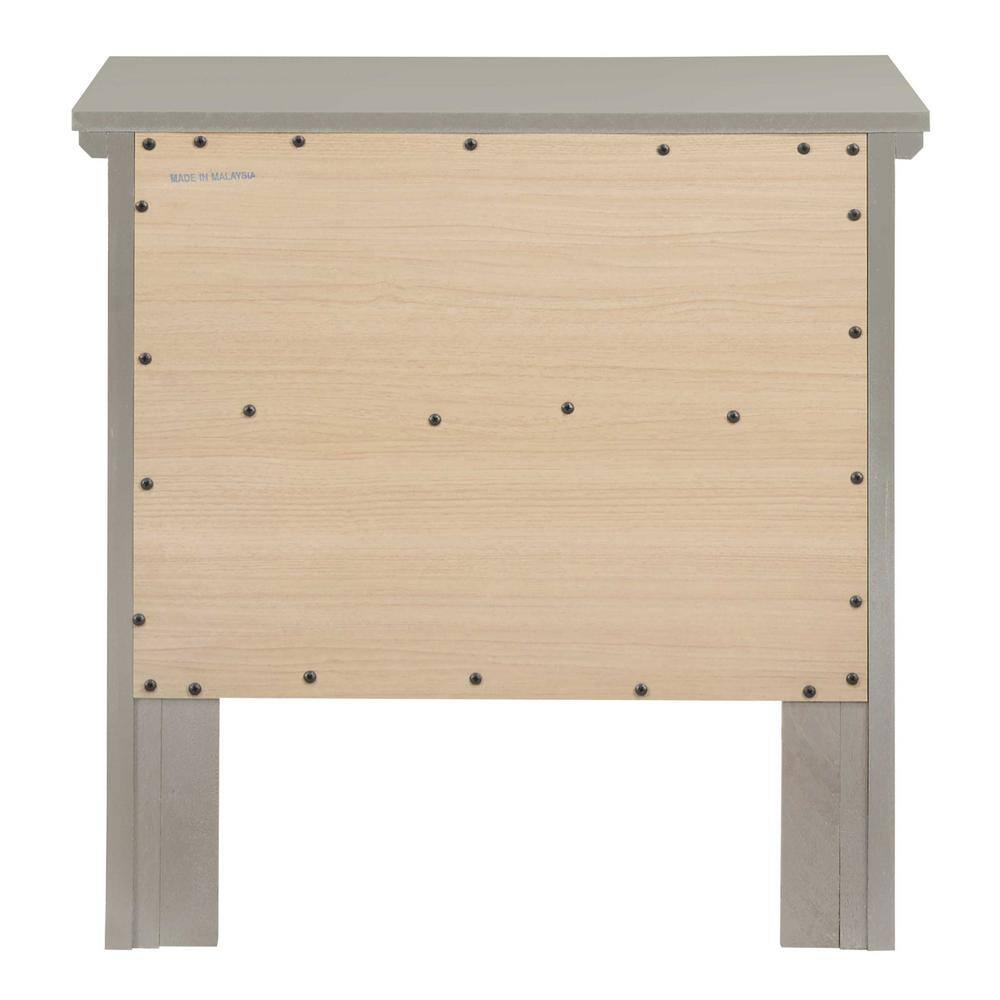 Primo Silver Champagne 2-Drawer Nightstand with Nickel Handles