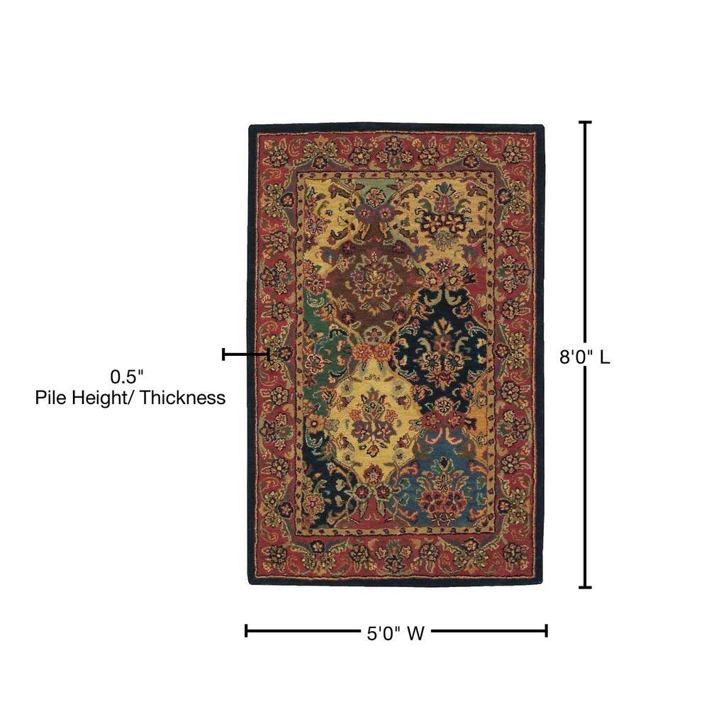 Garnet Lapis Multicolor Hand-Tufted Wool 5' x 8' Area Rug