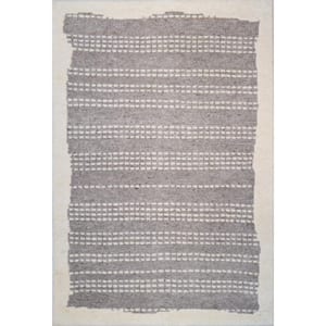 Jamari Grey 8 ft. x 10 ft. (7 ft. 6 in. x 9 ft. 6 in.) Geometric Transitional Area Rug