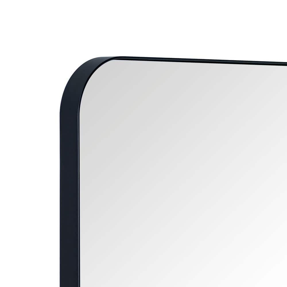 Large Rectangular Black Metal Framed Bathroom Vanity Mirror