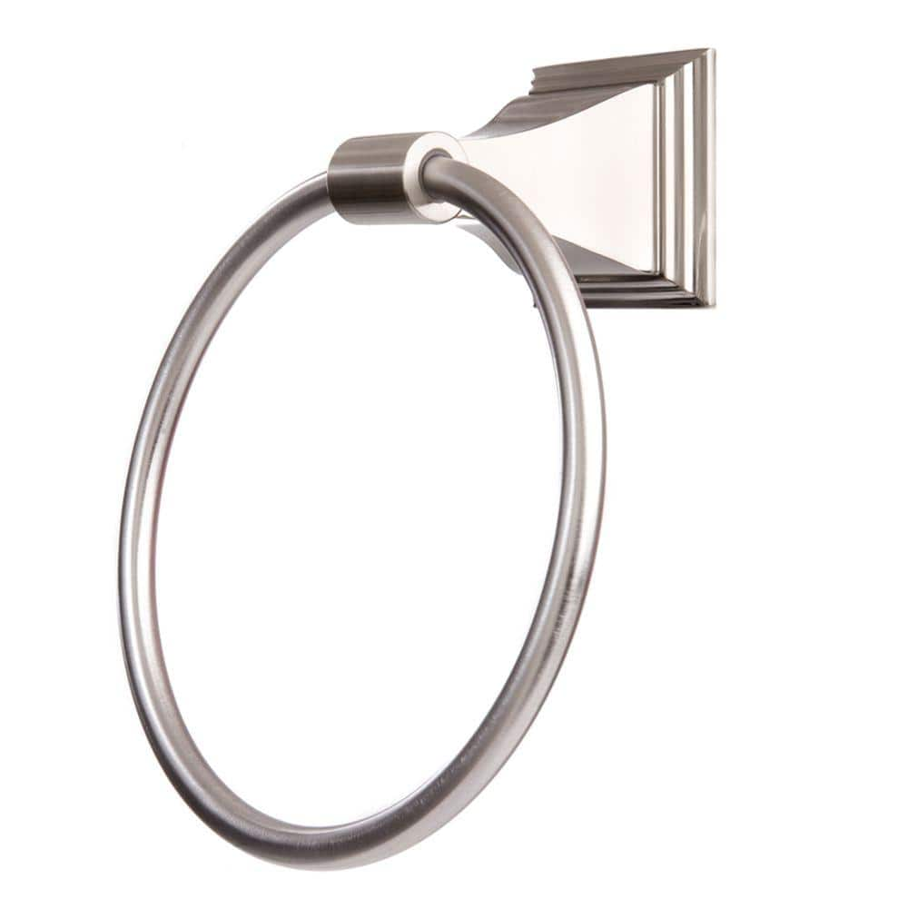 ARISTA Leonard Collection Towel Ring in Satin Nickel