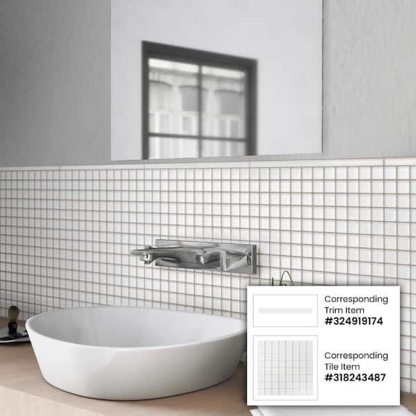 【XmasSale】 Mathmos fluidium　ホワイト、クリアー Apollo Tile Ice White 4 in. x 5 in. Matte Finished Glass